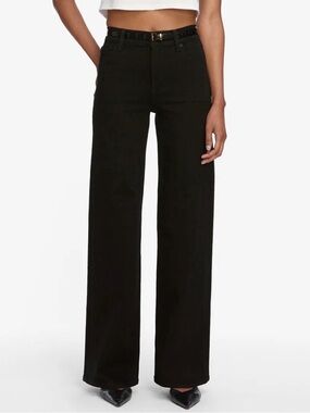 Frame Sz 25 The Palazzo Black Wide Leg Classic Pants